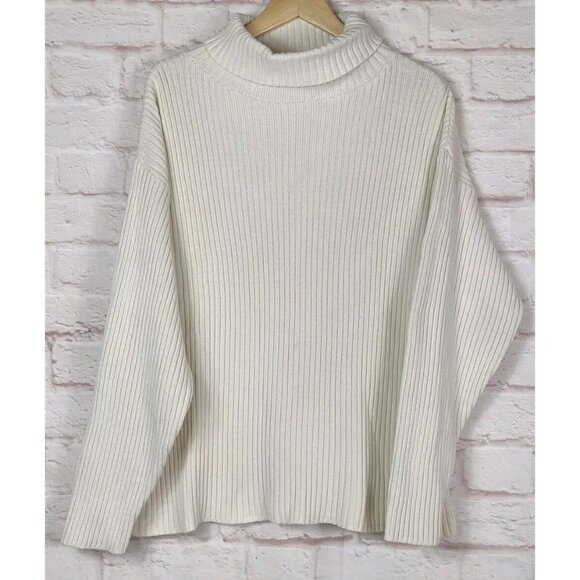Vintage American Creations Cable Knit Sweater Womens Mock Neck Cream USA - Picture 10 of 12